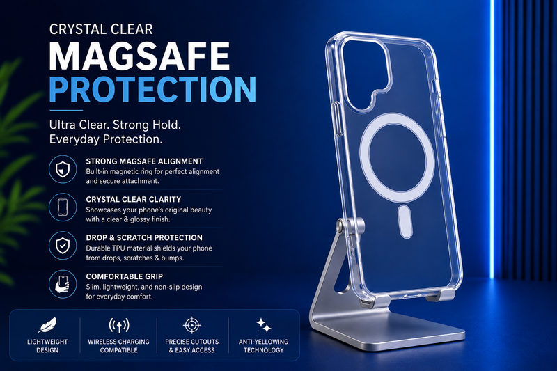 Crystal Clear MagSafe Protection Case – The Perfect Blend of Style and Safety