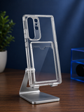 Crystal Clear Card Holder Samsung Case – Transparent