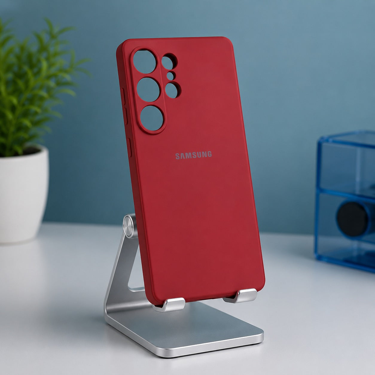 Premium Red Silicone Samsung Case