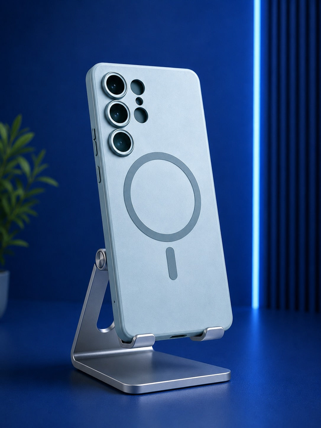 Premium Ice Blue Magnetic Samsung Case